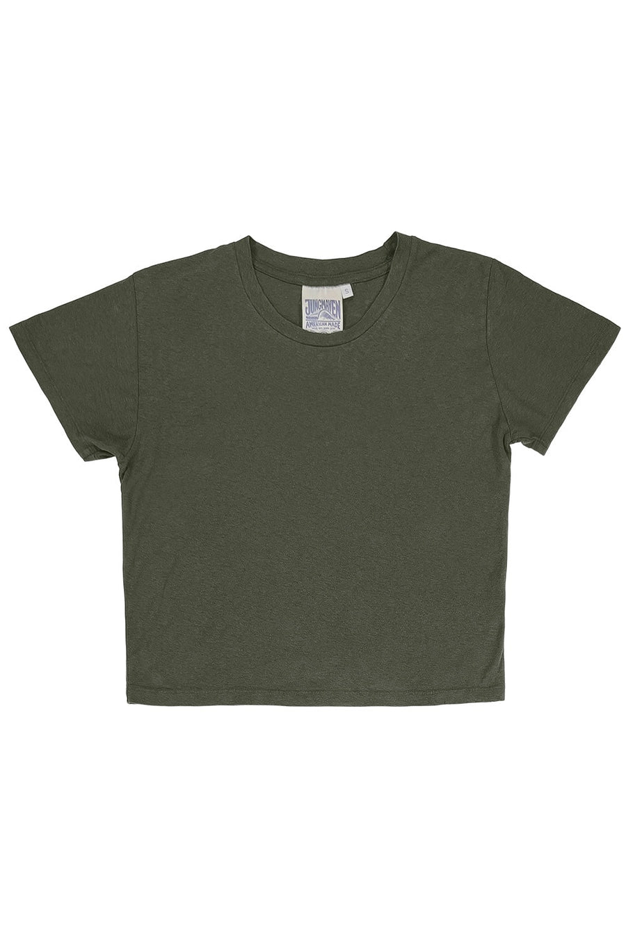 CROPPED LOREL TEE - OLIVE GREEN