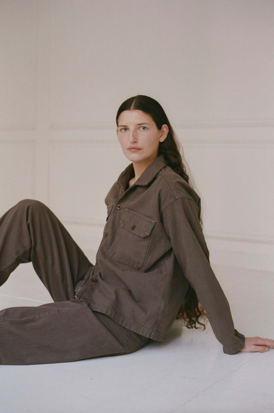 ARC PANT HERRINGBONE - ERMINE