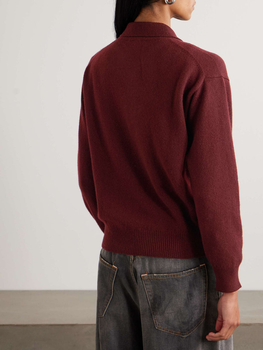 EDITH POLO SWEATER - BURGUNDY