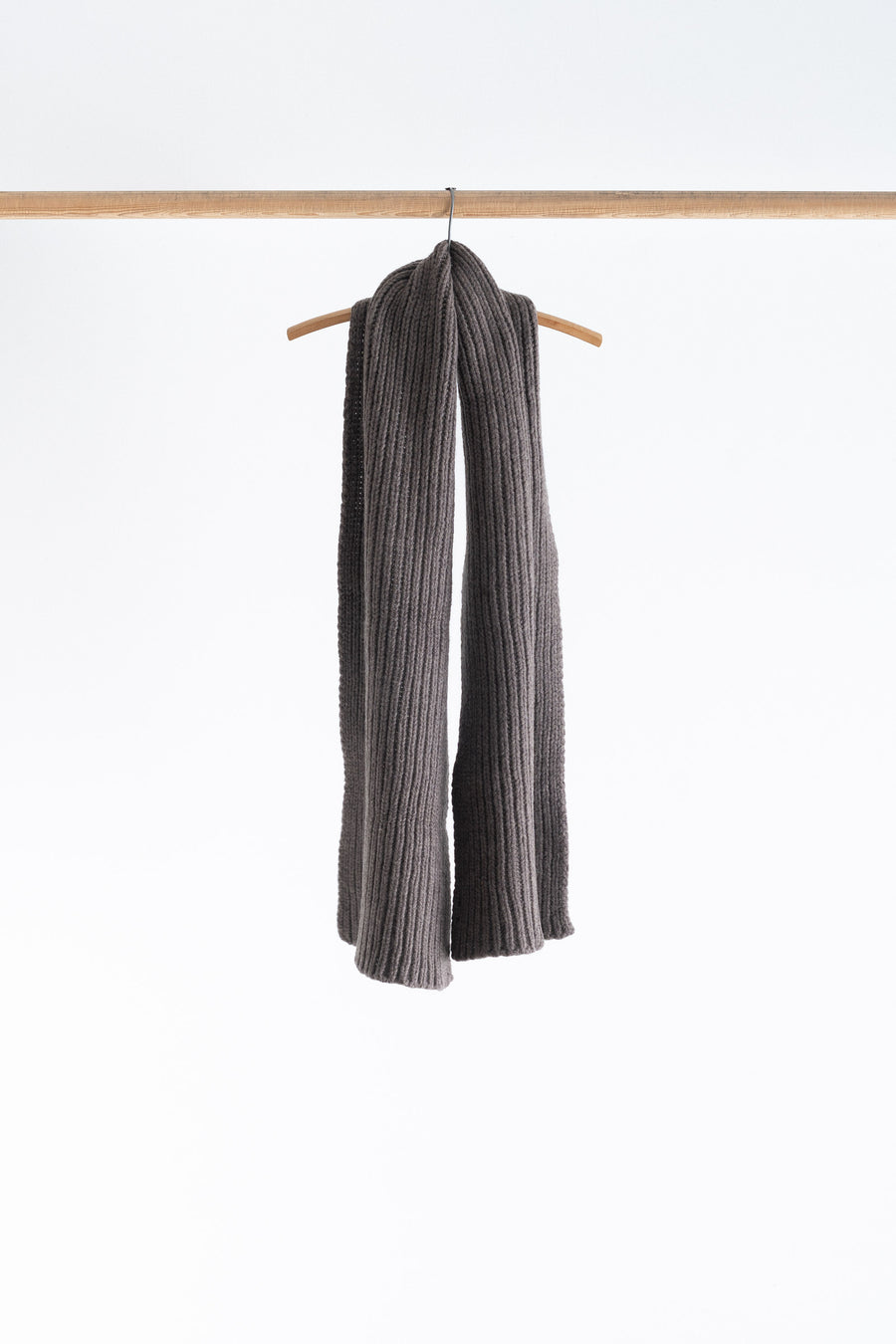 WOOL SCARF - BROWN MELANGE