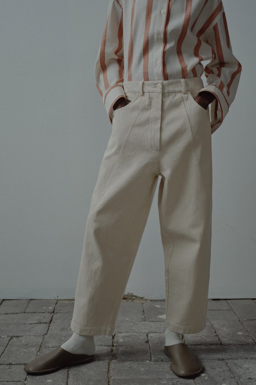 CROSSWISE SEAM PANTS - NATURAL