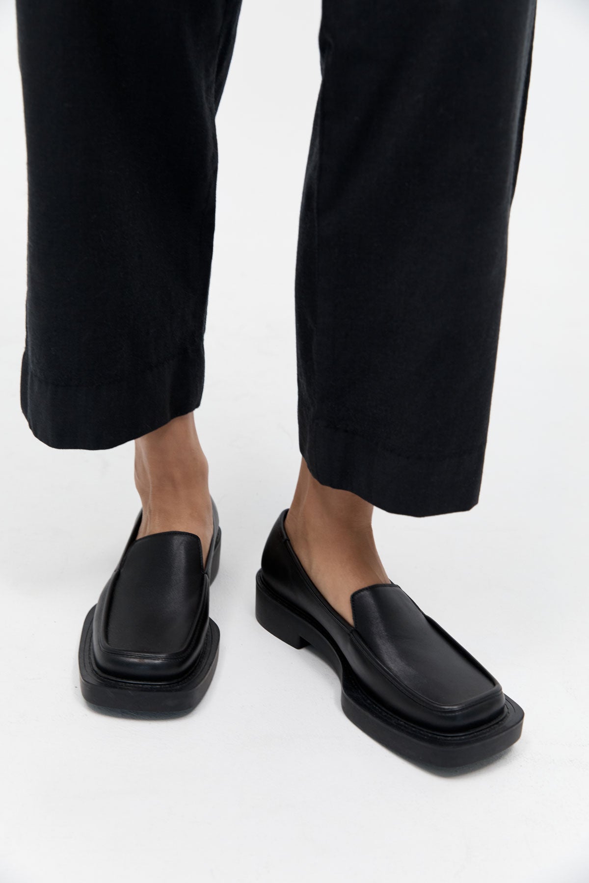 SQUARE LOAFER - BLACK – OPEN HOUSE